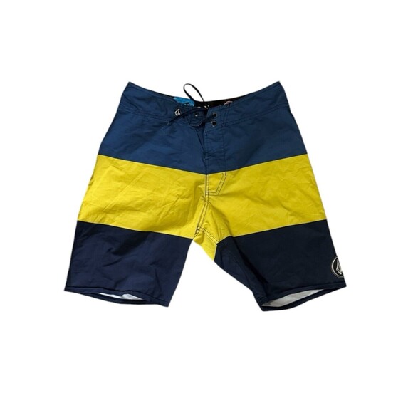 Volcom Men 30 Striped Beach Nautical Swim Trunk Comfortable String Boardshorts - Picture 1 of 6